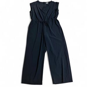 J. Jill Black Wide Leg Jumpsuit Sleeveless Drawstring Waist XL Petite